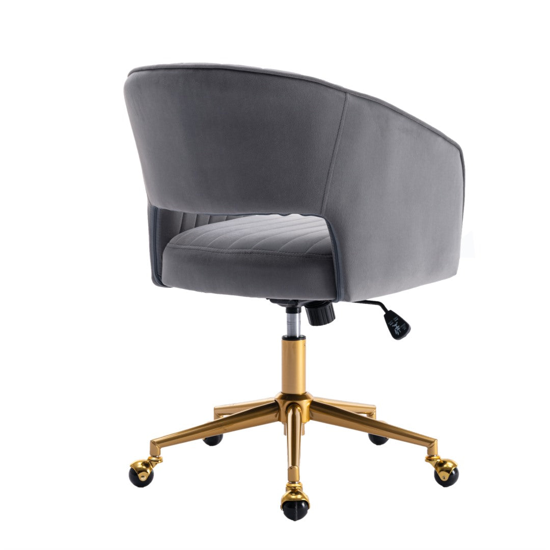 Acerra Velvet Swivel Home Office Chair -Grey