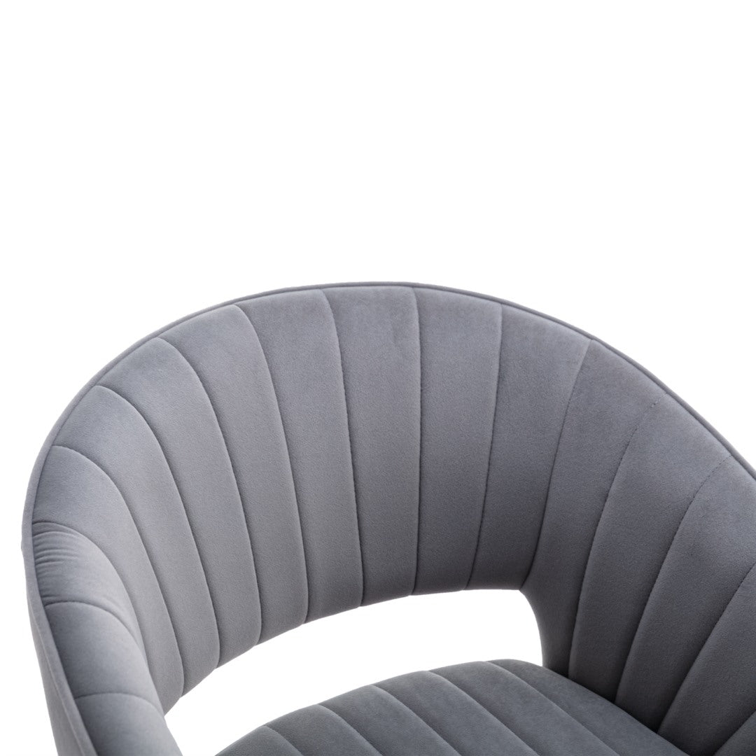 Acerra Velvet Swivel Home Office Chair -Grey