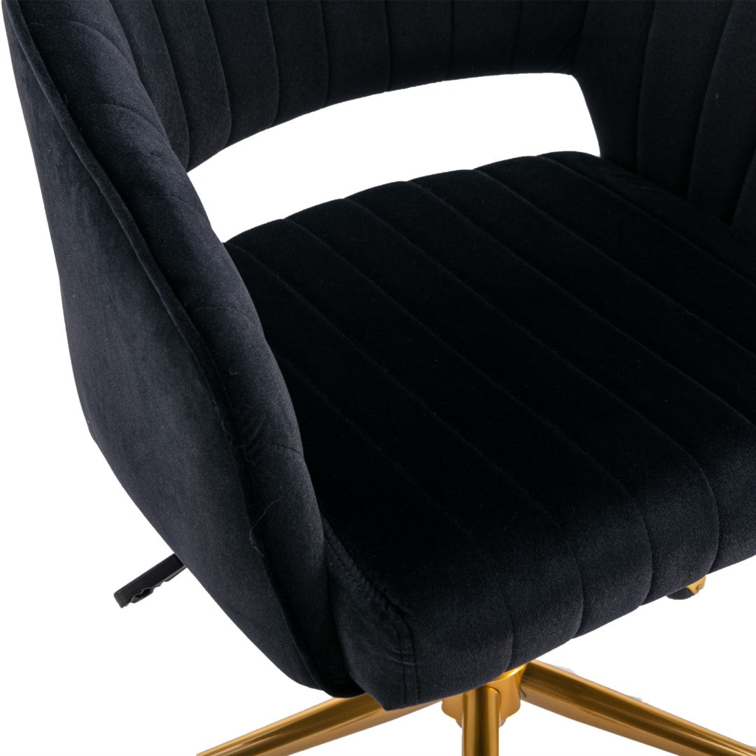 Acerra Velvet Swivel Home Office Chair -Black