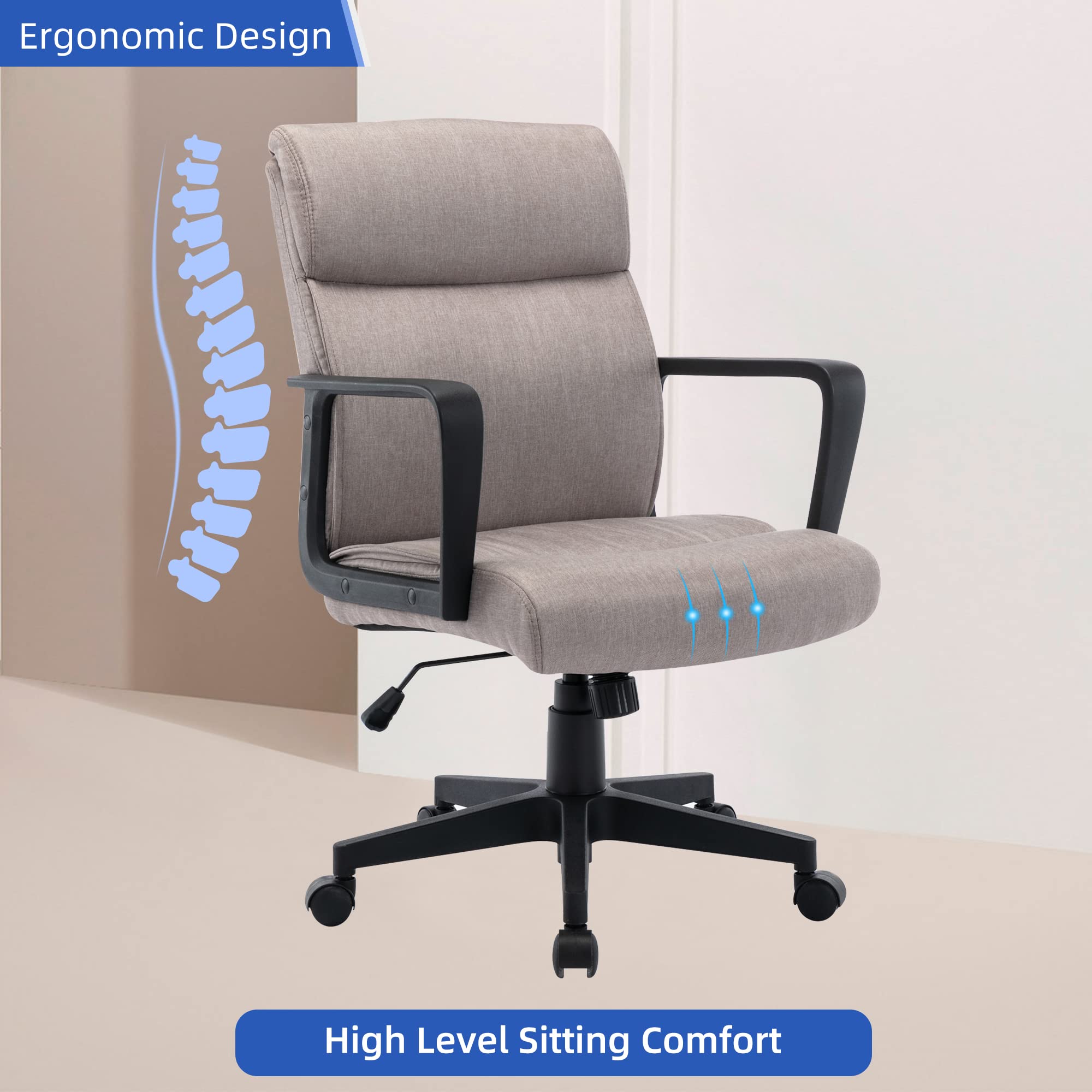 Arrigo Ergonomic Home Office Chair-Light Brown
