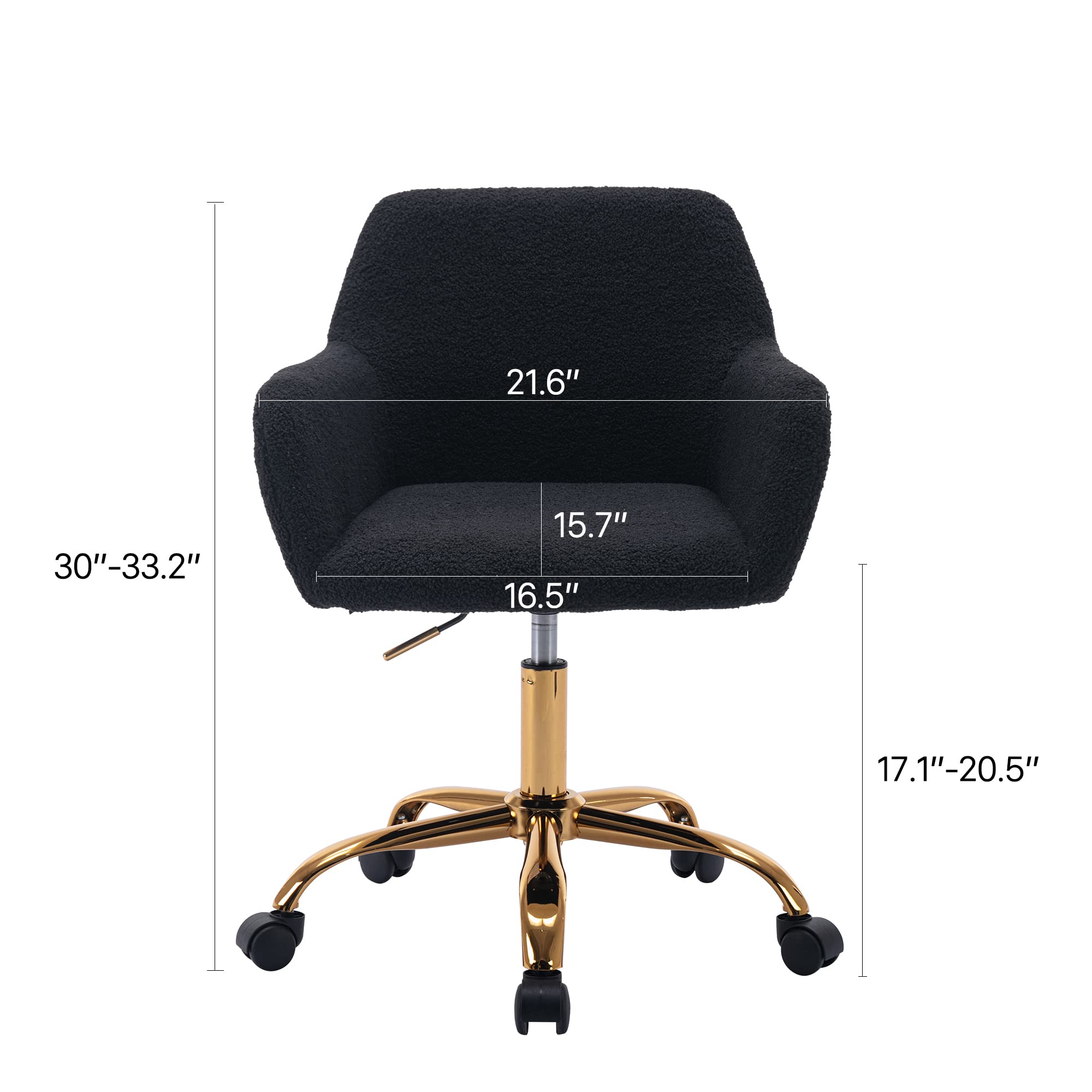Armani Faux Fur Office Chair-Black