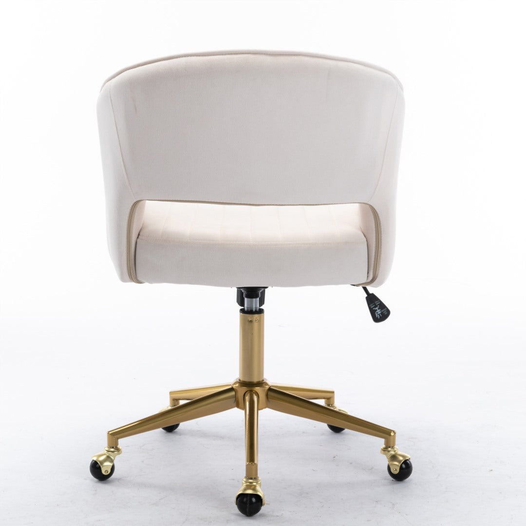 Acerra Velvet Swivel Home Office Chair -Beige