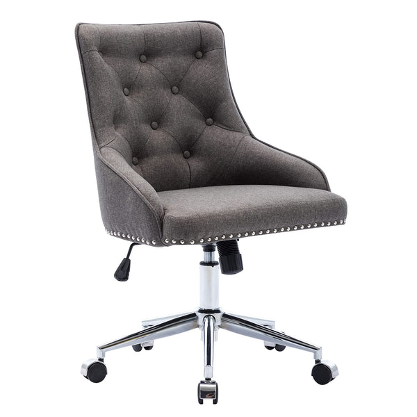 Arnald Tufted Fabric Office Chair-Grey