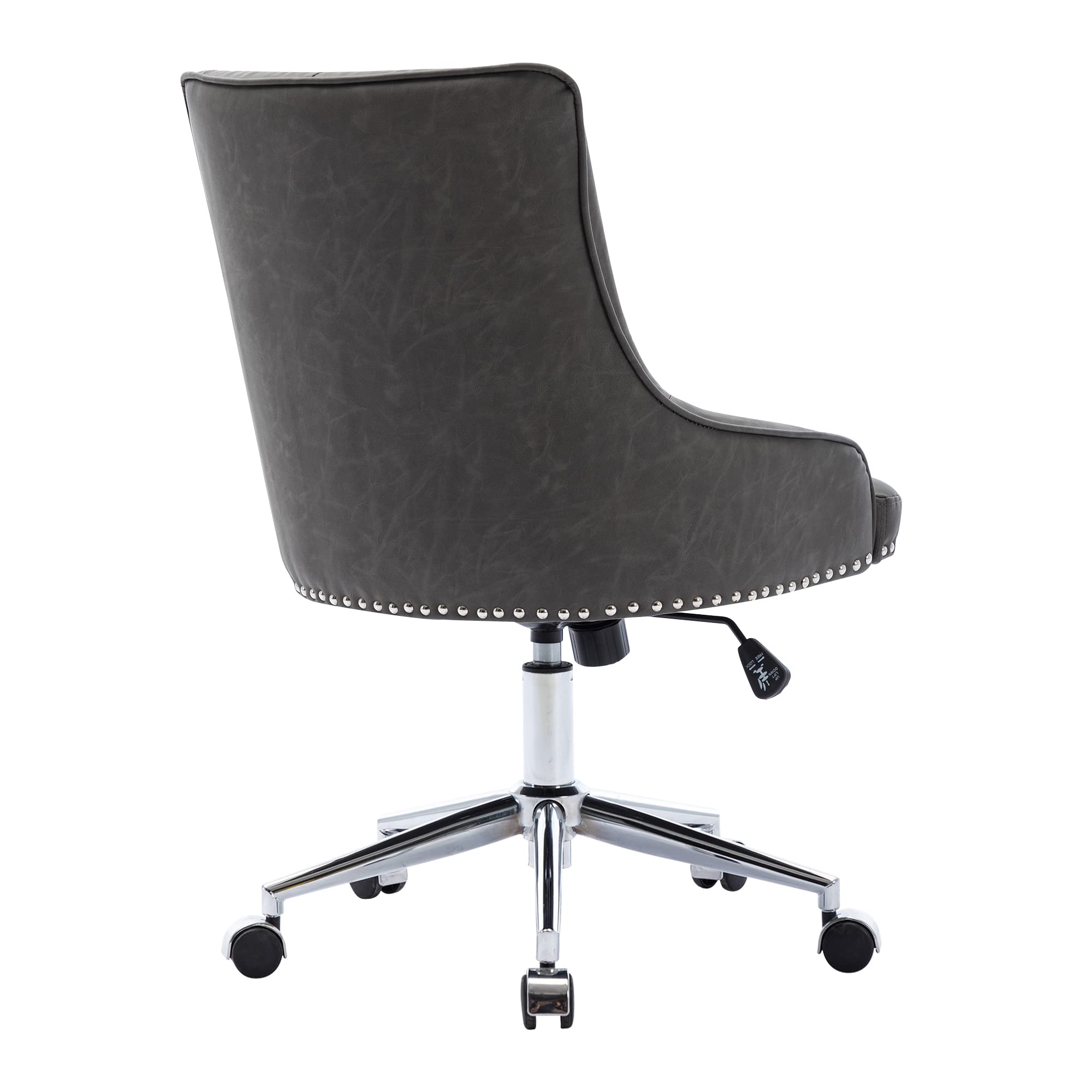 Arnald Tufted Faux Leather Office Chair-Grey
