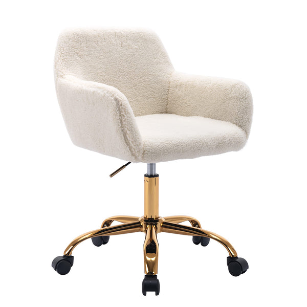 Armani Faux Fur Office Chair-White
